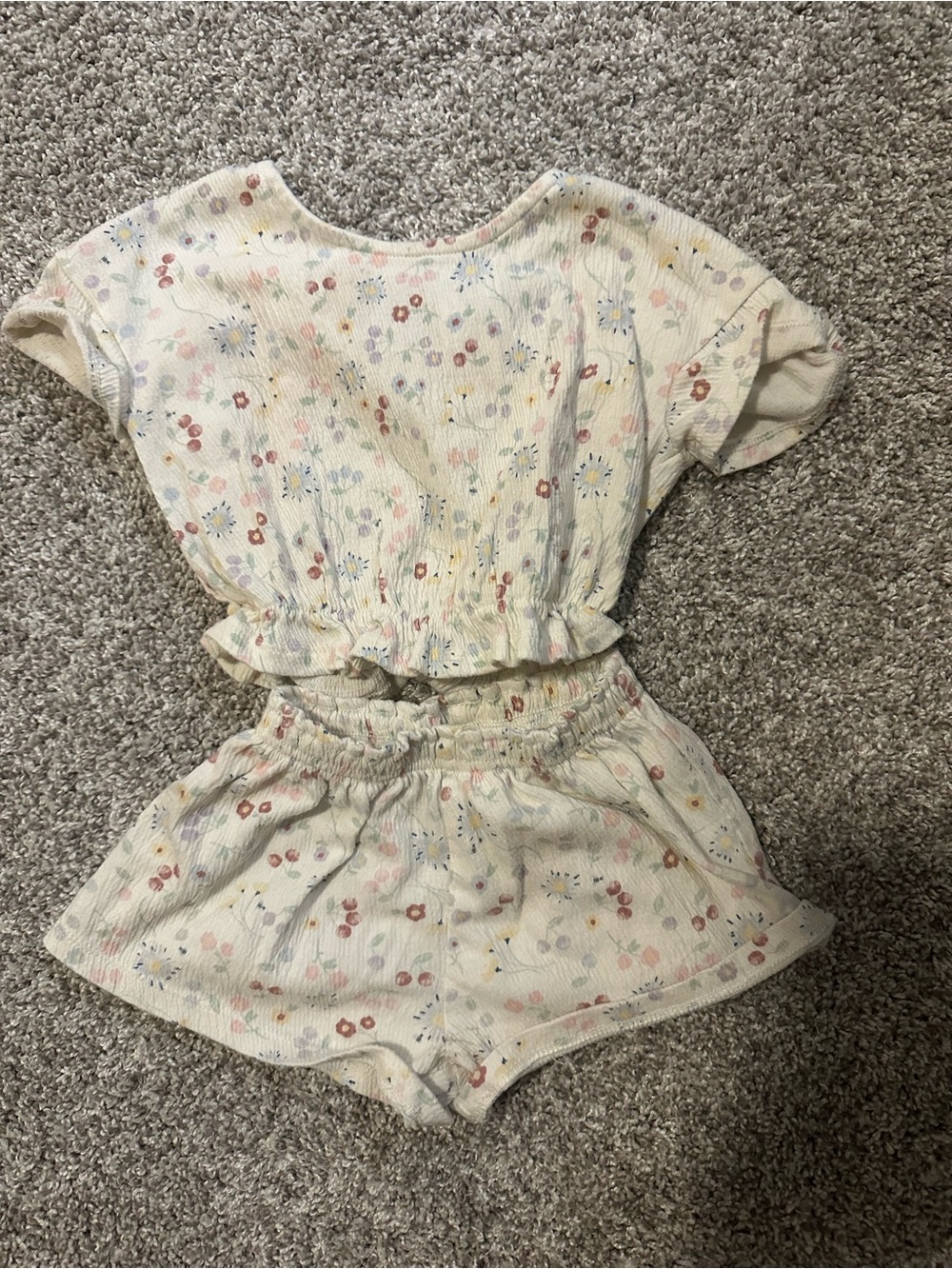18 month Cream Floral Two-Piece Outfit